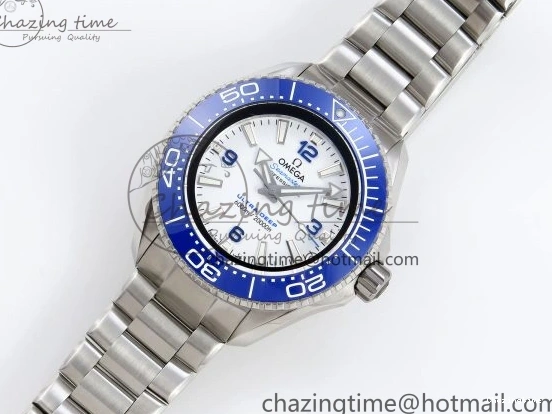 0305 Efficient SEAMASTER PLANET OCEAN 6000M ULTRA DEEP 45.5MM SS TF 1:1 BEST EDITION WHITE DIAL BLUE BEZEL ON SS BRACELET A 7759